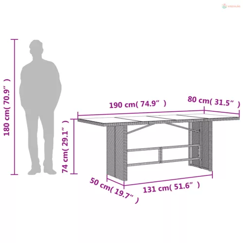 7 részes szürke polyrattan kerti étkezőgarnitúra párnával