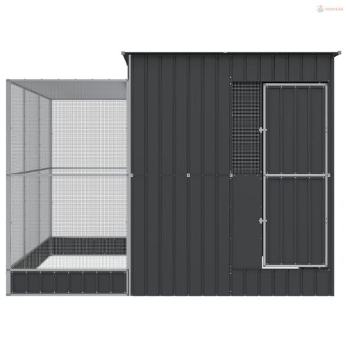 Ezüst színű acél madárház kiterjesztésekkel 290 x 303 x 216 cm