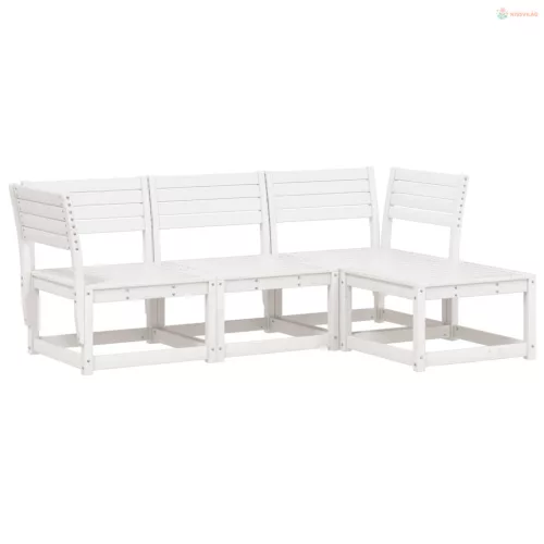 4 részes fehér tömör fenyőfa kerti ülőgarnitúra