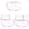 4 részes fehér tömör fenyőfa kerti ülőgarnitúra