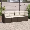 4 részes barna polyrattan kerti ülőgarnitúra párnákkal