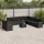 12 részes fekete polyrattan kerti ülőgarnitúra párnákkal