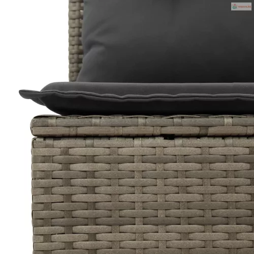 4 részes szürke polyrattan kerti ülőgarnitúra párnákkal