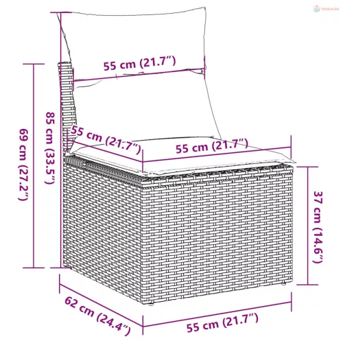 4 részes barna polyrattan kerti ülőgarnitúra párnákkal