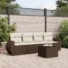 5 részes barna polyrattan kerti ülőgarnitúra párnával
