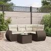 5 részes barna polyrattan kerti ülőgarnitúra párnával