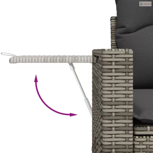 4 részes szürke polyrattan kerti ülőgarnitúra párnákkal