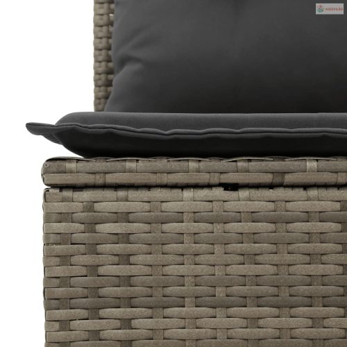 13 részes szürke polyrattan kerti ülőgarnitúra párnákkal