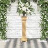 Klasszikus faszínű MDF szögletes oszlop virágállvány 17x17x66cm