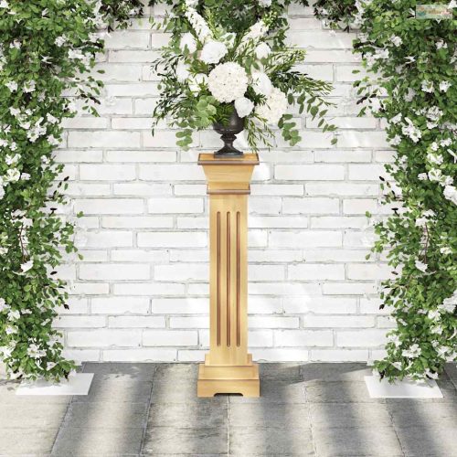 Klasszikus faszínű MDF szögletes oszlop virágállvány 17x17x66cm