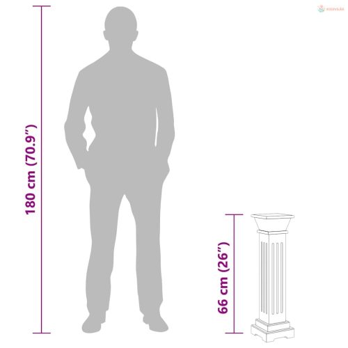 Klasszikus faszínű MDF szögletes oszlop virágállvány 17x17x66cm