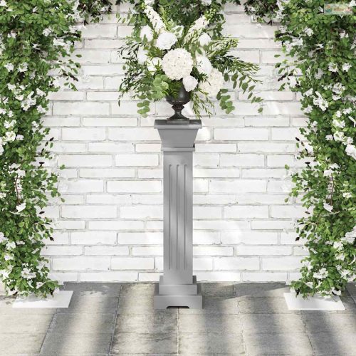Klasszikus szürke MDF szögletes oszlop virágállvány 17x17x66cm