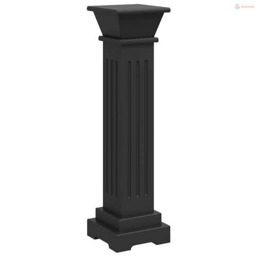Klasszikus fekete MDF szögletes oszlop virágállvány 17x17x66cm