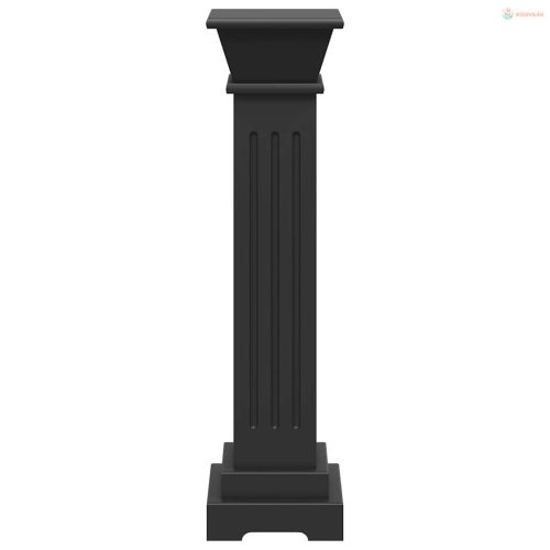 Klasszikus fekete MDF szögletes oszlop virágállvány 17x17x66cm