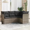 4 részes szürke polyrattan kerti ülőgarnitúra párnákkal