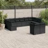 12 részes fekete polyrattan kerti ülőgarnitúra párnákkal