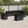 12 részes fekete polyrattan kerti ülőgarnitúra párnákkal