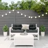 3 részes fehér tömör fenyőfa kerti ülőgarnitúra párnákkal