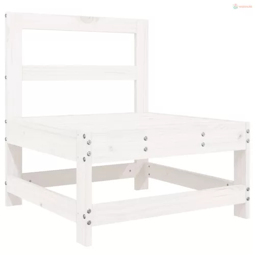 Fehér 4 részes tömör fenyőfa kerti ülőgarnitúra