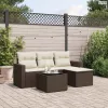 5 részes barna polyrattan kerti ülőgarnitúra párnával