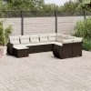 10 részes barna polyrattan kerti ülőgarnitúra párnákkal