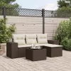5 részes barna polyrattan kerti ülőgarnitúra párnával