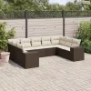 9 részes barna polyrattan kerti ülőgarnitúra párnákkal