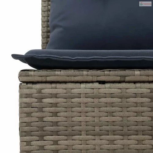 4 részes szürke polyrattan kerti ülőgarnitúra párnával