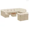 13 részes bézs polyrattan kerti ülőgarnitúra párnákkal