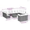 13 részes szürke polyrattan kerti ülőgarnitúra párnákkal