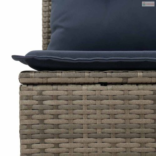 14 részes szürke polyrattan kerti ülőgarnitúra párnákkal