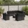 12 részes fekete polyrattan kerti ülőgarnitúra párnákkal