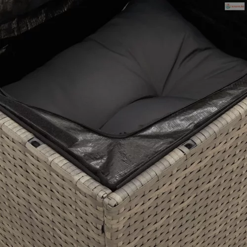 12 részes szürke polyrattan kerti ülőgarnitúra párnákkal