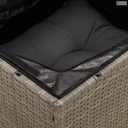 13 részes szürke polyrattan kerti ülőgarnitúra párnákkal