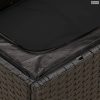 14 részes fekete polyrattan kerti ülőgarnitúra párnákkal