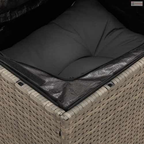 14 részes szürke polyrattan kerti ülőgarnitúra párnákkal