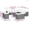 14 részes szürke polyrattan kerti ülőgarnitúra párnákkal