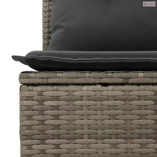 13 részes szürke polyrattan kerti ülőgarnitúra párnákkal
