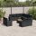 12 részes fekete polyrattan kerti ülőgarnitúra párnákkal