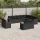12 részes fekete polyrattan kerti ülőgarnitúra párnákkal