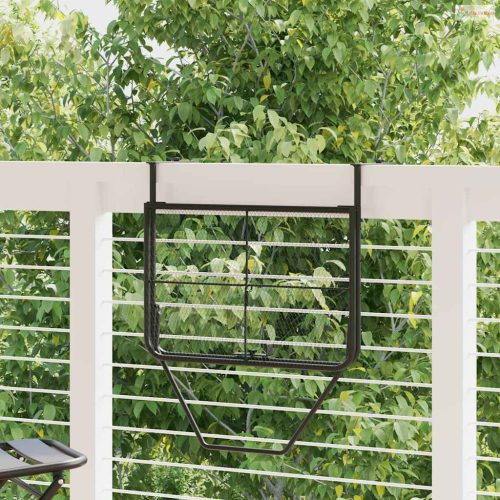 Fekete acél erkélyasztal 60 x 40 cm