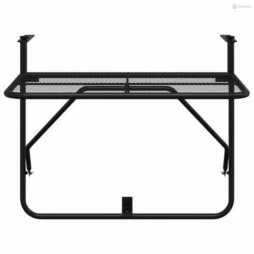 Fekete acél erkélyasztal 60 x 40 cm