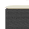 5 részes fekete polyrattan kerti bárszett párnával