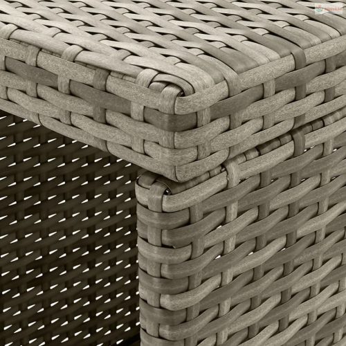 5 részes szürke polyrattan kerti bárszett párnákkal