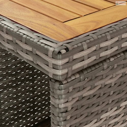 3 részes szürke polirattan kerti bárszett párnákkal