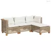 4 részes bézs polyrattan kerti ülőgarnitúra párnákkal