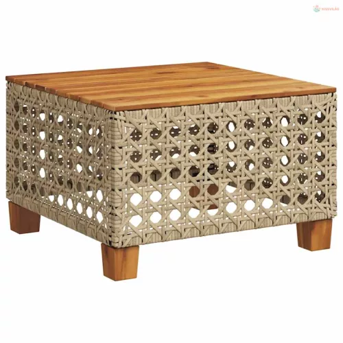 11 részes bézs polyrattan kerti ülőgarnitúra párnákkal