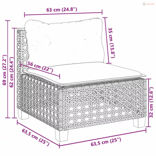 11 részes bézs polyrattan kerti ülőgarnitúra párnákkal