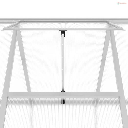 Ezüstszínű alumínium melegház alapvázzal 224x169x202 cm