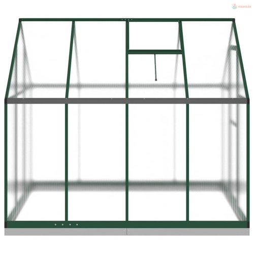 Zöld alumínium melegház alapvázzal 224x169x202 cm